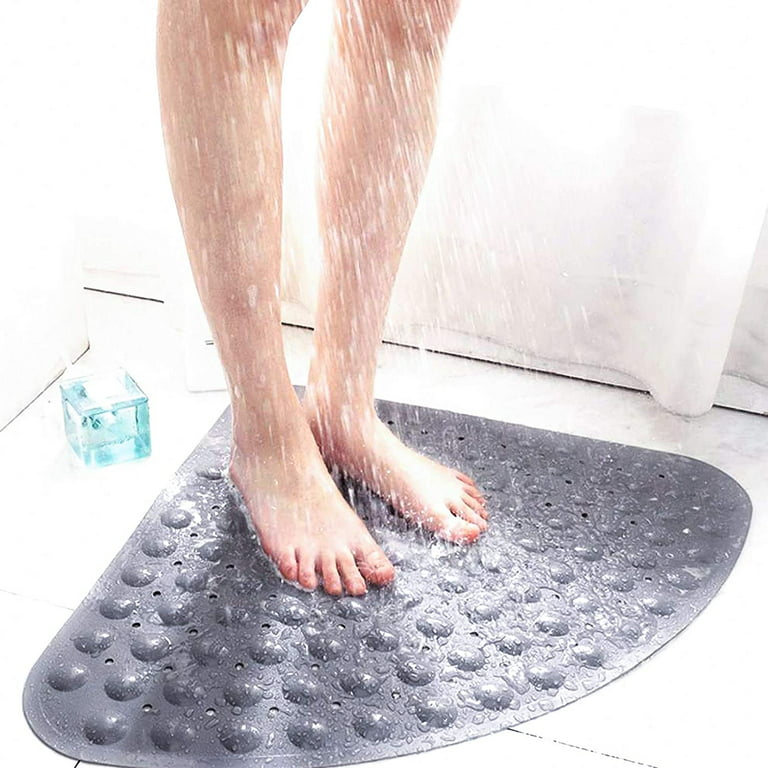 Shower mat non-slip bath mats Bathroom mat with suction cup and drainage  holes for children and babies, 54x54 cm corner shower mat anti-slip mat 