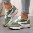 thumbnail image 2 of HEWUQI Running Shoes Women Lace up Arch Support Platform Wedge Walking Non Slip Sneakers Lightweight Casual Outdoor Athletic Footwear Black Size 35, 2 of 5