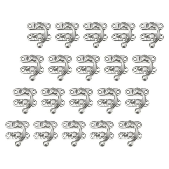 20pcs Vintage Hasp Clasp Latch Lock Antique Jewelry Chest Lock Latch Toggle Snap Closure for Jewelry Case wood Box Crafting Chest Furniture Silver