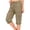 QJ131_Khaki, variant on Women's Capri Pants Travel Hiking Straight Leg Joggers Casual Summer Drawstring Cropped Pants with Pockets Gray L