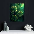 thumbnail image 5 of Nawypu  St Patrick's Day Canvas Painting Wall Art, Shamrock Clover with Golden Lights With Gold Leaves Picture Prints Artwork, Home Decor for Gift, 5 of 5