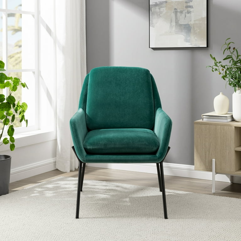 Walker Edison Modern Glam Upholstered Boucle Accent Chair Teal