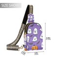 thumbnail image 2 of FORMRS Womens Crossbody Sling Bag Travel Daypack Shoulder Chest Backpack, Halloween Ghosts Purple, 2 of 7