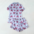 thumbnail image 5 of CONZONE Valentines Pajamas for Women Set 2 Peice Pjs Set for Women Valentine's Day Bowknot Print Short Sleeve Sleepwear Tops Shorts Cozy Homewear Loungewear Sets, 5 of 9