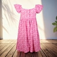 thumbnail image 4 of French Connection Girls' Floral Smocked Sundress with Flutter Sleeves for Kids (Sizes 4-16), 4 of 8