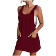 thumbnail image 1 of Robe d'Été pour Femmes Aguichant Mode Femmes Décontractée Confortable Aguichant Couleur Unie Poche Robe d'Été à Bretelles Robe d'Été pour Femmes avec Manches Robe d'Été avec Manches pour Femmes, 1 of 6