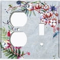 thumbnail image 4 of Metal Light Switch Plate Cover Cotton Flower Semicircle Frame Gray FLW026, 4 of 13