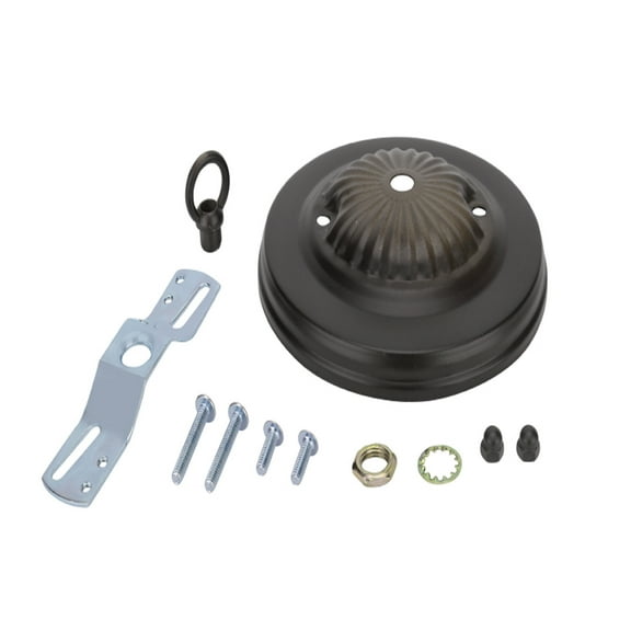 Aspen Creative 21521-11 Traditional Light Fixture Canopy Kit, 5" Diameter with Collar Loop, 7/16" Center Hole, Oil Rubbed Bronze