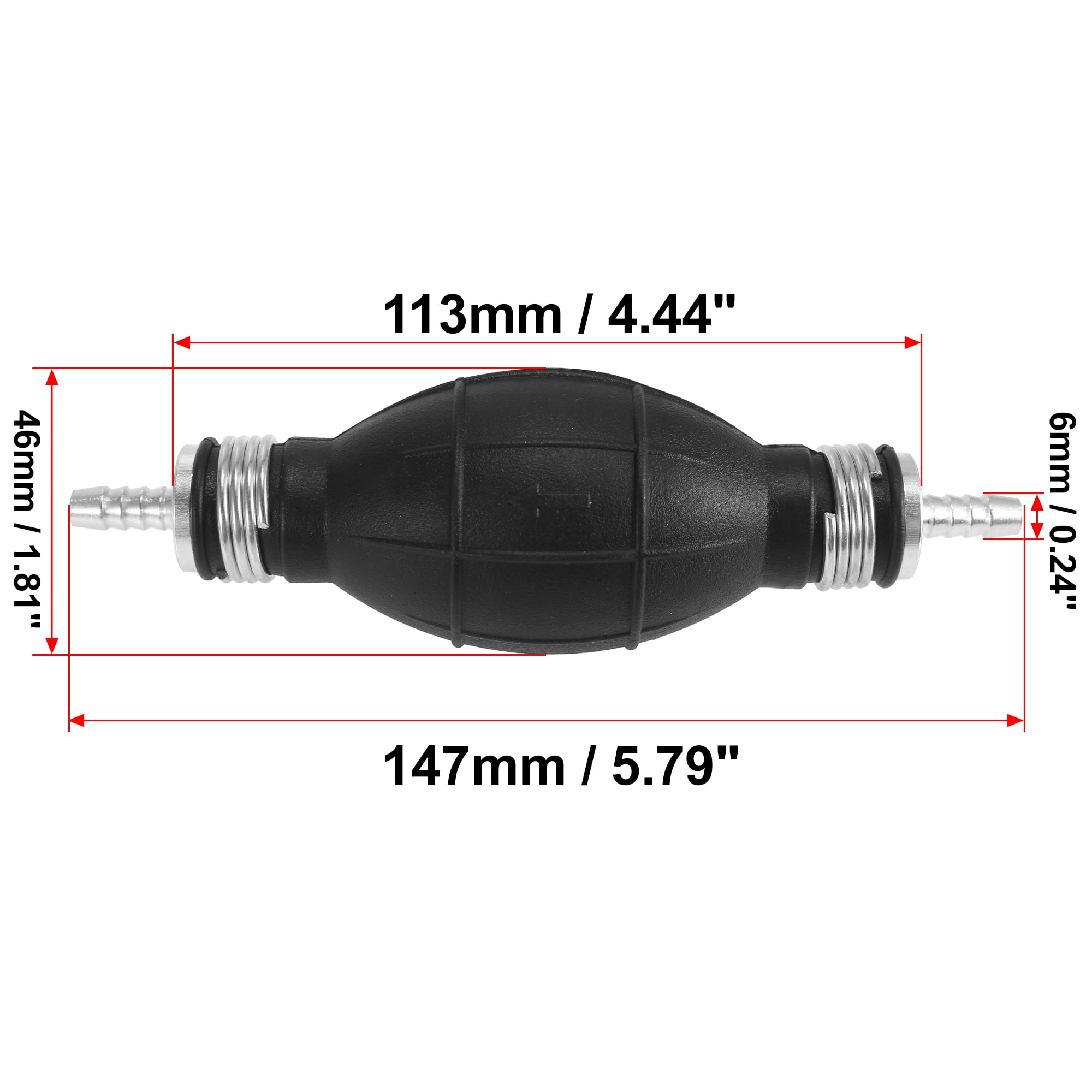 Unique Bargains 4pcs 6mm 1/4" Rubber Fuel Transfer Vacuum Fuel Line Hand Primer Bulb Fuel Pump Line Hose Hand Primer for Car Marine Boat Diesel
