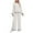 White, variant on HAiming 2 Piece Knit Sweater Sets for Womens Crewneck Pullover Sweatshirt Wide Leg Flare Pants Lounge Outfits