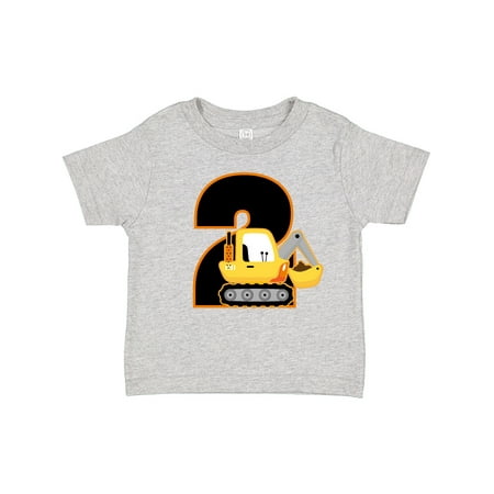 

Inktastic 2nd Birthday Construction Digger Truck Gift Toddler Boy Girl T-Shirt