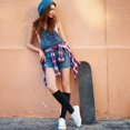 thumbnail image 5 of 3 Pairs Womens Cotton Knee High Socks, Causal Soild Stripe Tube Knee Socks, 5 of 7