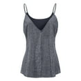 thumbnail image 4 of Women Summer Tops Party Tops Tank Loose Fashion Women V Sequin Casual Tunic Sleeveless Neck Strap Women's Tanks Blouse Shirt Bra Candy Top Cropped Top for Cute Western Outfits Blouses Size Silver 5XL, 4 of 5