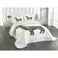thumbnail image 3 of Ambesonne Llama Quilted Bedspread Set 3 Pcs, Sugar Skull Style Alpaca, King Size, Multicolor, 3 of 5