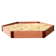Frame It All Tool-Free Classic Sienna 7ft. x 8ft. x 11in. Composite Hexagon Sandbox Kit - 1" profile