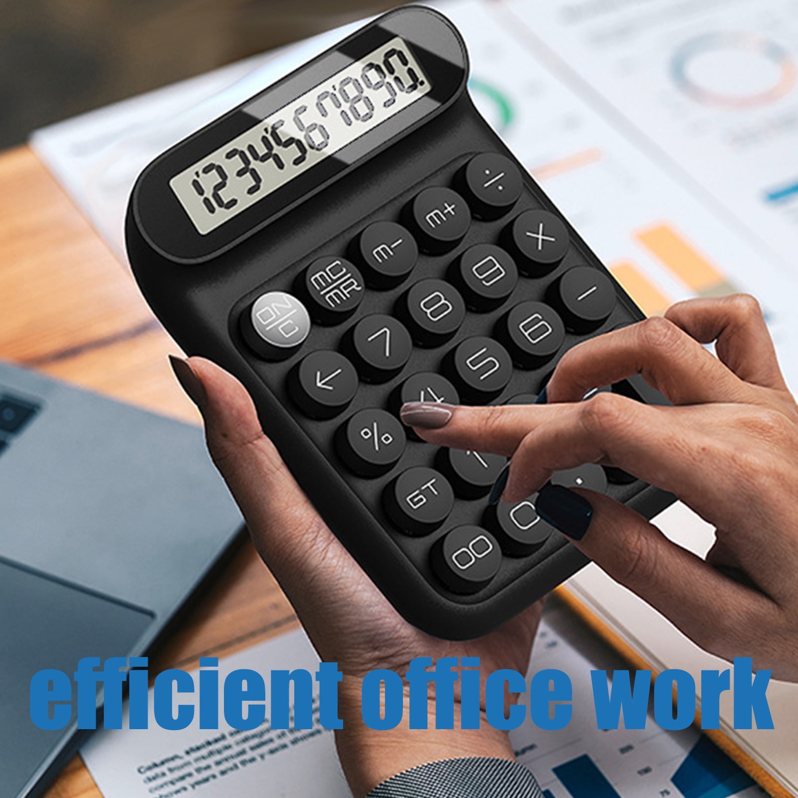Shock Resistant Mechanical Key Calculator ABS Plastic Build Long Comfort Key Tactiles Response Clear Screen Equipment