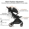 thumbnail image 5 of Gravity Folding Baby Stroller - Portable Toddler Stroller w/ Adjustable Backrest & Canopy, Lightweight and UV Protected Travel Stroller, One-Hand Automatic Folding - Black, 5 of 10