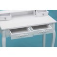 thumbnail image 3 of ViscoLogic Ensemble de Coiffeuse en Bois Réglable avec Miroir et Tabouret Finition Blanche, 3 of 5