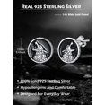 thumbnail image 2 of 925 Sterling Silver Wolf Stud Earrings Viking Wolf Earrings for Men and Women Unique Jewelry Gift, 2 of 3