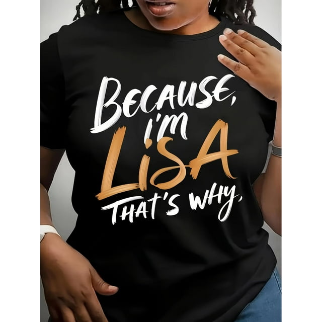 Women's Casual T-Shirt with Letter Print - Crew Neck, Short Sleeve, Machine WashableFather's Day, MoCamisetas para mujer, lindas camisetas con estampado gráfico, de manga corta, estilo casual, para ve