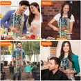 thumbnail image 4 of Pioneer Flower Floral Print Pattern Apron-Garden Aprons for Women with Pockets-Cotton Linen Waterproof Kitchen Cooking Gardening Aprons Adjustable for Kitchen,Cooking,BBQ and Salon 33x27 Inch, 4 of 7