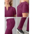thumbnail image 4 of Adar Addition Go-Higher Scrub Set For Women - Notched V-Neck Scrub Top & Skinny Cargo Scrub Pants - A9600 - Wine - XL, 4 of 7