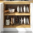 thumbnail image 3 of OATIPHO Plated Silver Pot Lid Holder Organizer Rack for Home Kitchen with Multi Functional Utensil and Pan Cover Stand, 3 of 8