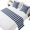 Navy, variant on Bed Runner for Queen Size Bed, Navy Blue Stripe 3 Pcs Bedding Runner Set - 1 Scarf(83"x20") and 2 Pillowcases(18"x18"), Modern Simple Geometric White Striped Hotel Bed Throw for Foot of Bed