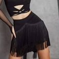 thumbnail image 2 of Riforla New Latin Dance Skirt Practice Suit Sailor Skirt New Dance Dress Irregular Tassel Skirt Skirts for Women Black XXXL, 2 of 5