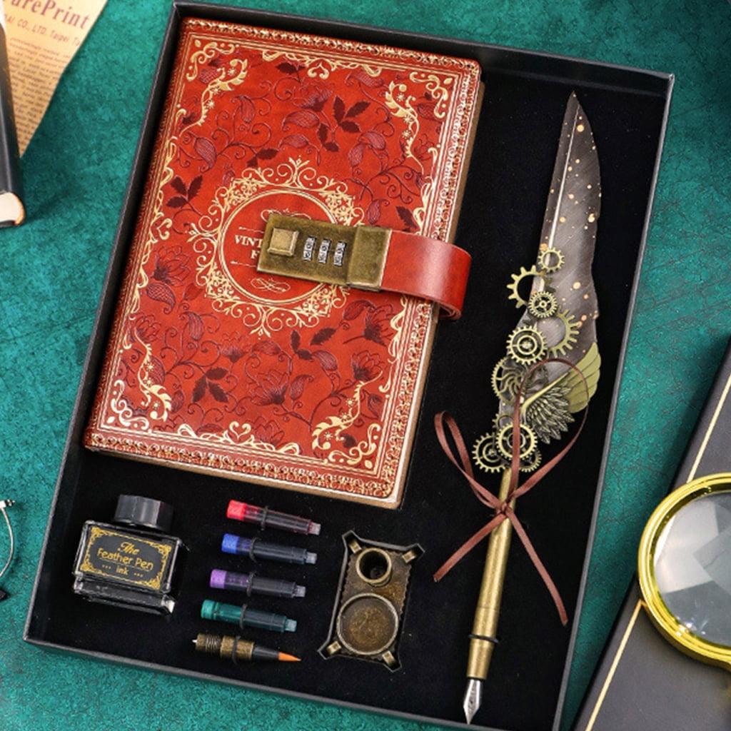 Delicate Set Password Journal PU Leathers Cover Combination Diary Digital Notebook Umbrella