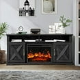 thumbnail image 2 of Fireplace TV Stand with Fireplace for 75 inch TV Farmhouse Entertainment Center with Storage, Black, 2 of 9