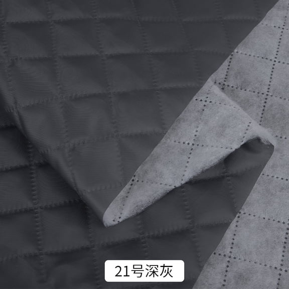 Namzi Geometry Pattern Quilted Cotton Fabric 1 Yard Thick Padded Lining Fabric, DIY Sewing Craft Material for Clothing Home Crafts,Dark Grey