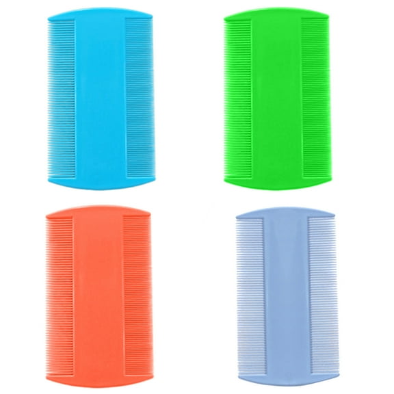 4 Pack Double Sided Fine Tooth Nit Combs for Cats, Dust Remover Lice Flea Combs for Dogs, Combs for Short Hair of Pets or Kids