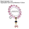 thumbnail image 2 of Pulsera elástica hecha a mano con cuentas de cristal rosa para mujer, rosa: implica sabiduría y aprendizaje. MFZFUKR BST3004649-1, 2 of 5