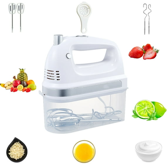 Cre-Heaven Hand Mixer Electric, 400W Power handheld Mixer for Baking Cake Egg Cream Food Beater, Turbo Boost/Self-Control Speed + 5 Speed + Eject Button + 5 Stainless Steel Accessories