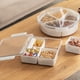 thumbnail image 4 of Injueey Bandeja de servicio dividida con tapa Recipiente para refrigerios Dulces Aperitivos Nuez Azúcar Cacahuete Hogar Sala de estar Almacenamiento y organización del hogar Blanco Injueey HA075857-01, 4 of 6