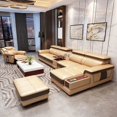thumbnail image 3 of Leather Sofa Head Layer Leather Living Room Sofa Modern Simple Multi-functional Combination Of Large Small Intelligent Furniture My Lux Decor Round, 3 of 12