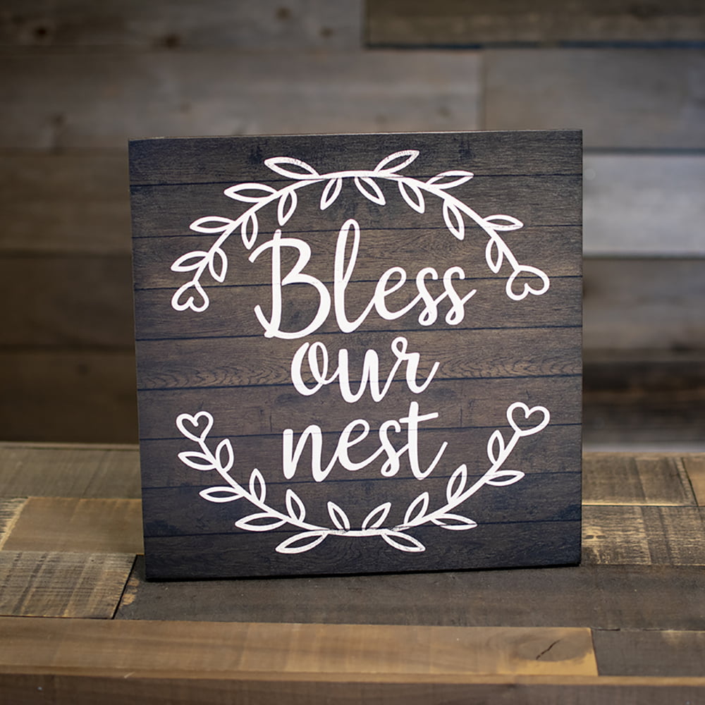 Our Nest farmhouse style wooden framed sign 