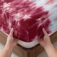 thumbnail image 3 of Twin Sze Fitted Sheet Set - Blue White Red 2 Piece Bedding Sets 16" Deep Pocket Fitted Sheet with 1 Pillowcase, Tie-dye American Flag Star Abstract Brushed Microfiber Hotel Luxury Bed Sheets, 3 of 9
