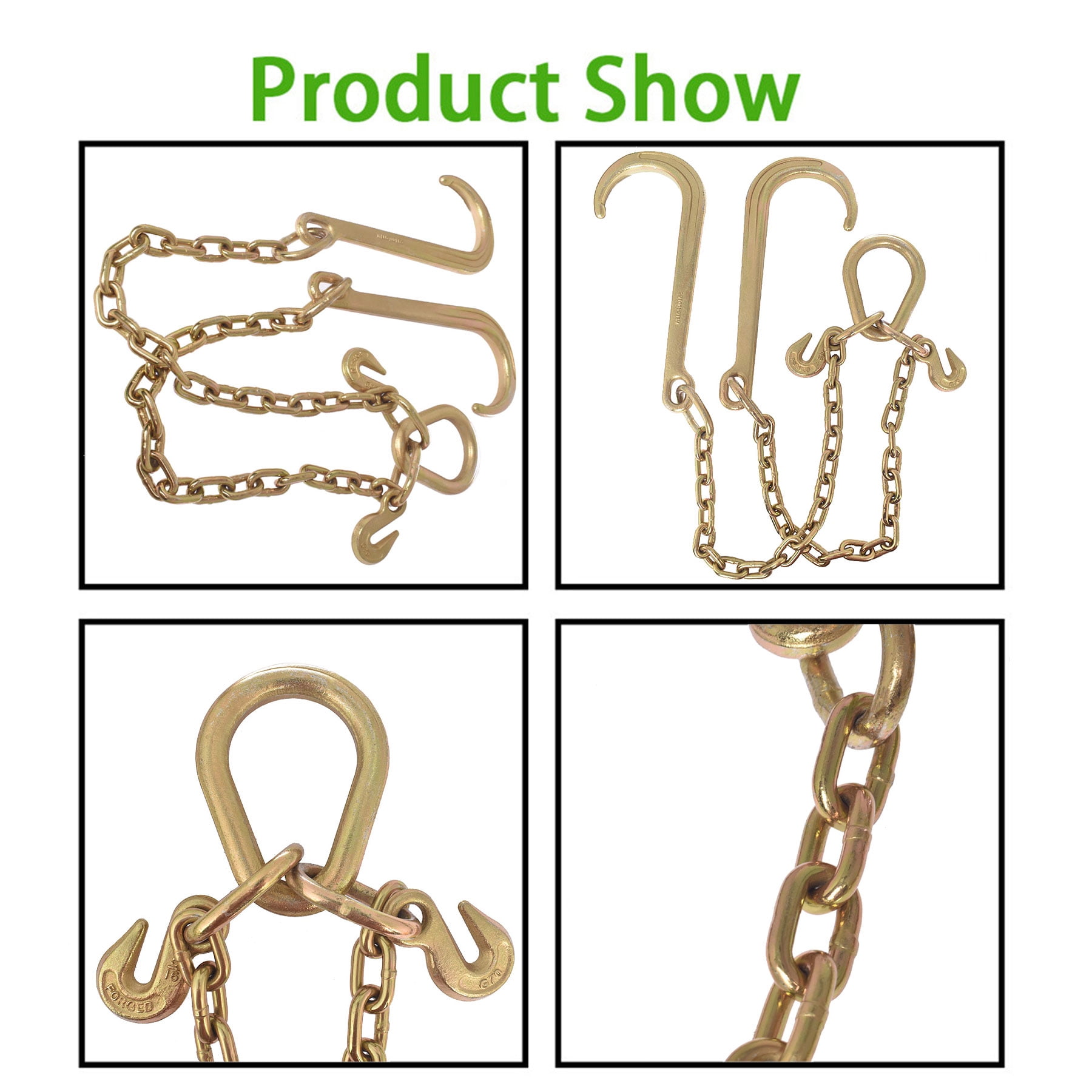 Labwork 5/16 x 10 FT Grade 70 Tow Chain 15 J Hook and T Hook Mini J Hook Recovery Wrecker Axle Tow Truck Chain