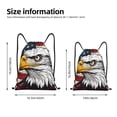thumbnail image 2 of Japuie American Bald Eagle Print Drawstring Backpack,Drawstring Bags, Draw String Back Bag,Sport Gym Bag for Sports, Gym, Travel, Swimming, Beach -Small, 2 of 7