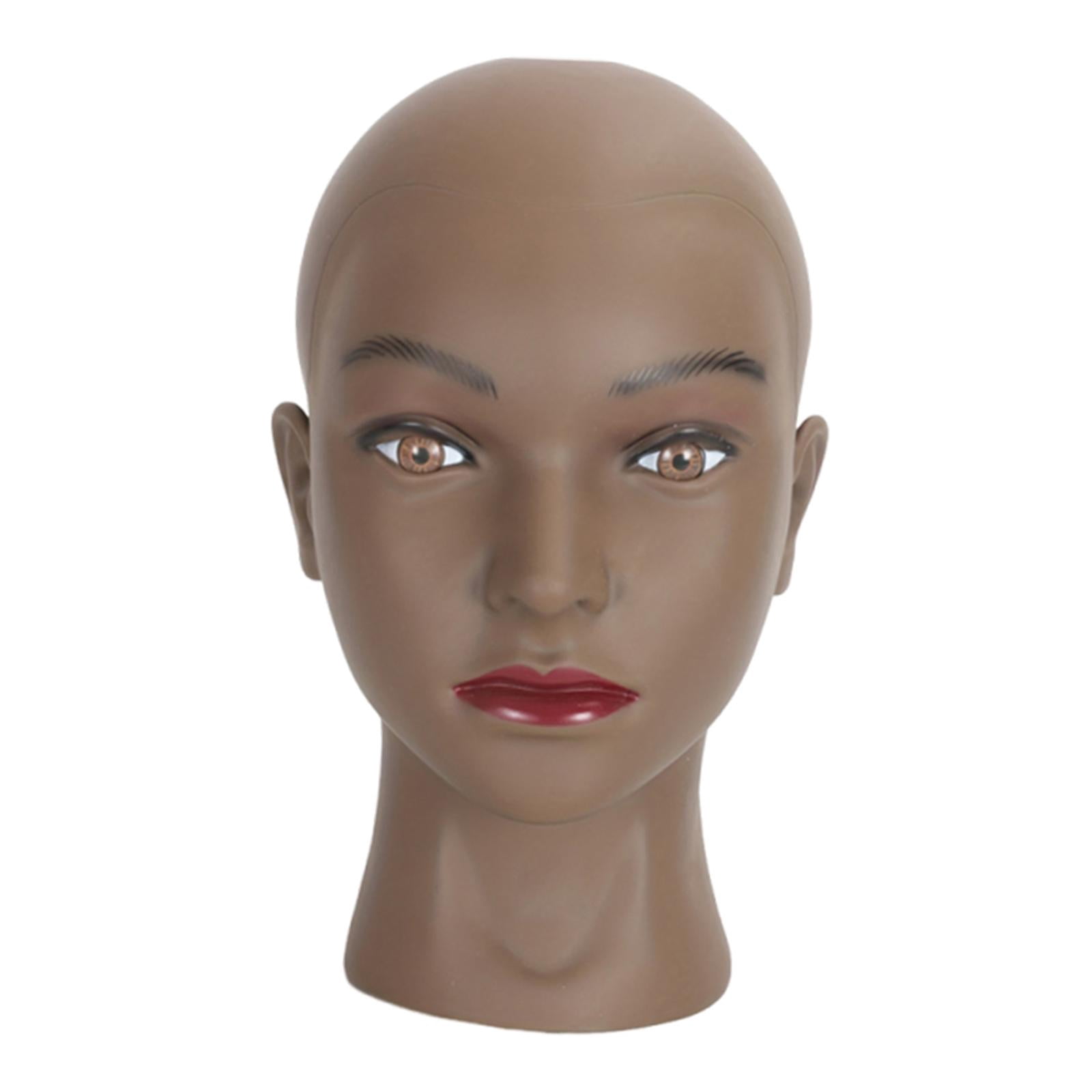 Serenable Female Mannequin Head Manikin Head Realistic Prop Wig Display Display Model for Styling Headdress Scarves Retail Beauty Salon black