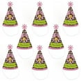 thumbnail image 6 of Big Dot of Happiness Pink Monkey Girl - Cone Happy Birthday Party Hats for Kids and Adults - Set of 8 (Standard Size), 6 of 7