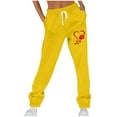 thumbnail image 2 of Makaor Jogger Pants for Women with Pockets Baggy Athletic Joggers with Elastic Waist Yellow XL, 2 of 4