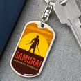 thumbnail image 6 of Silhouette Of Japanese Samurai Keychain Dog Tag Stainless Steel or 18k Gold, 6 of 16