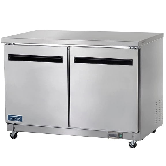 Arctic Air AUC48R 48" Undercounter Worktop Refrigerator - 12 Cubic Feet, 2 Section, 2 Doors, Stainless Steel, 115v