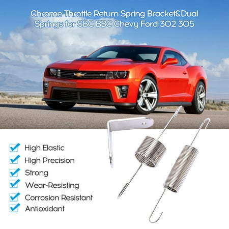 Chrome Plated Throttle Door Return Spring Bracket Dual Springs For Chevy Ford 302 350
