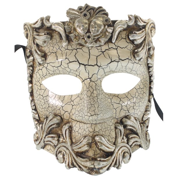SILVER GREEK GOD MASK Masquerade Costume