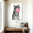 thumbnail image 2 of Elephant Stock Tiger Bubble Gum Wall Art - Vertical Canvas Wall Art - Living Room Wall Decor - Animal Canvas - Pink And Black Decor - 30" x 45", 2 of 4