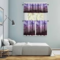 thumbnail image 5 of Purple Pink Forest Kitchen Curtains Sets for Windows 24 Inch Length, Vintage Foggy Woods Tree Rod Pocket Window Treatments Tier Curtains and Valances Set for Bedroom/Bathroom, 5 of 8